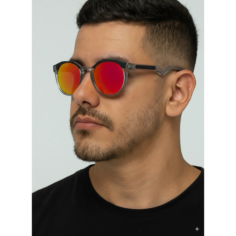 Óculos de Sol Redondo Lente Espelhado Esportivo - Proteção UV400