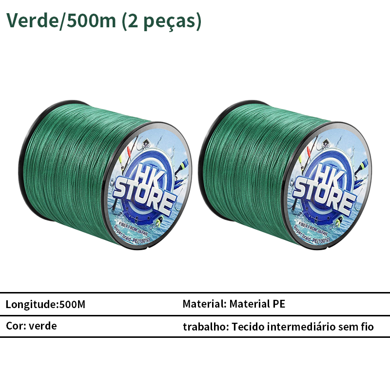 KIT 2 500M Mordida Previne Linha De Pesca Trançada 4 Fios Fio Trançado Multifilamento Para De Carpa/Japonês/PE