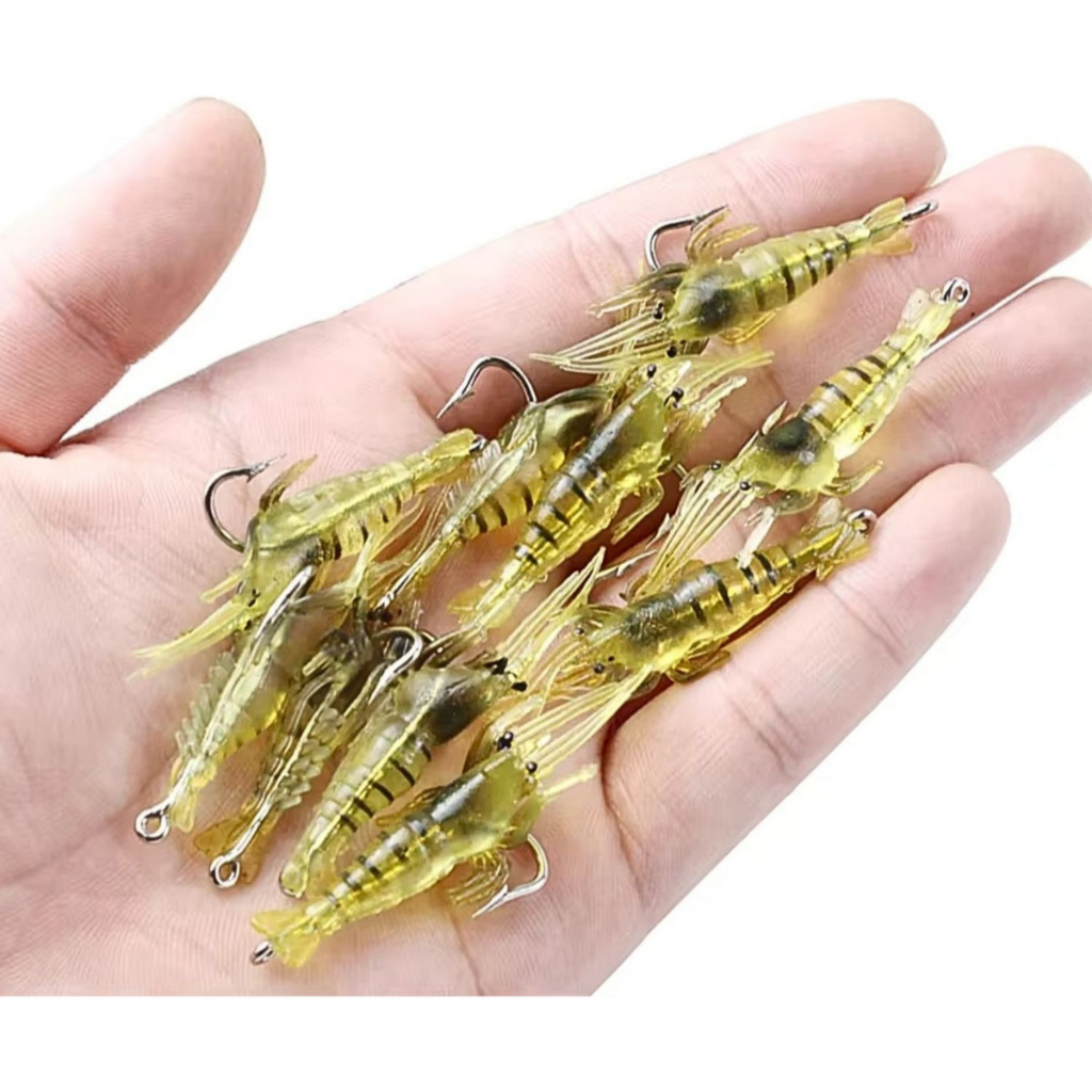 Iscas Artificiais Camarão Aromatizadas - Pintado, Robalo, Pacu, Corvina - Pesca Maritima e Agua doce