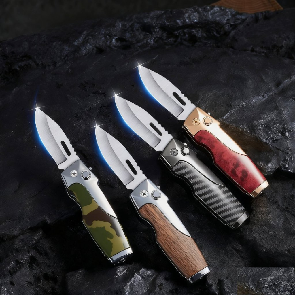 Acendedor Multifuncional à Prova de Vento com Abridor de Garrafas Canivete Camping Dobrável(sem gas)