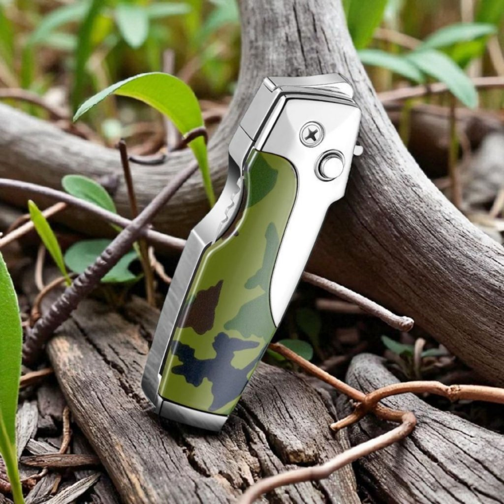 Acendedor Multifuncional à Prova de Vento com Abridor de Garrafas Canivete Camping Dobrável(sem gas)