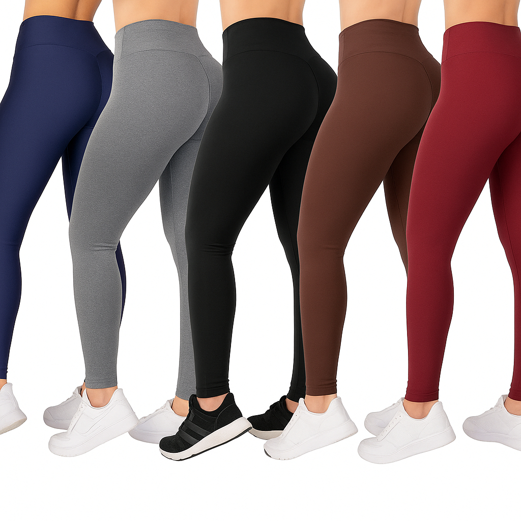 Kit 3 Calça Leg Legging Premium Suplex Levanta Bumbum