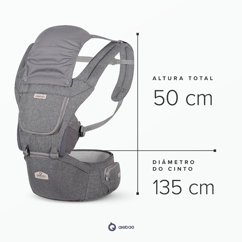 Bolsa Canguru Ergonômico Exclusive Protetor de Sol com Assento Bolsos Ajustável Aiebao