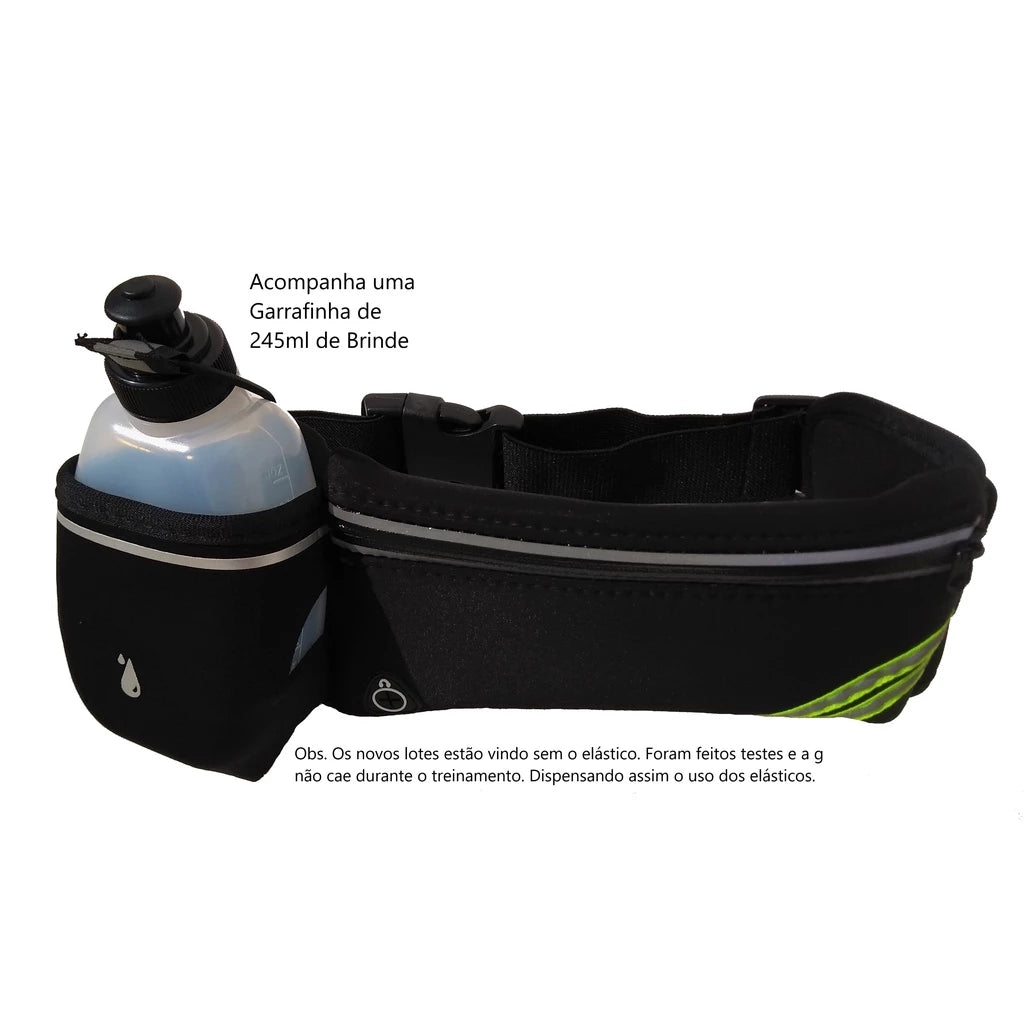 Pochete porta Garrafa Corrida Bike Caminhada Ciclismo Celular até 7,5 Polegadas c Garrafinha Gratis