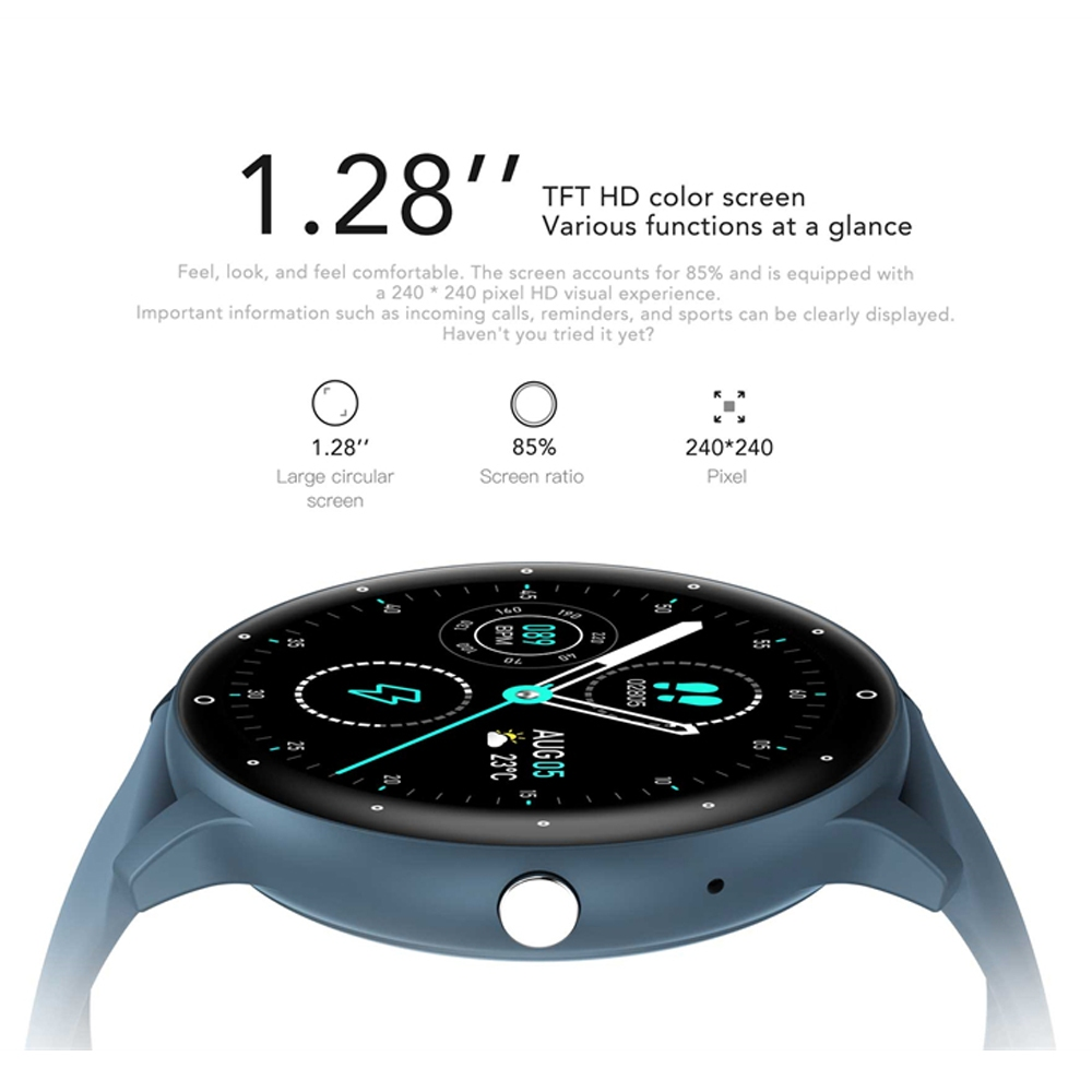 Smartwatch 1.28 Polegada Tela De Toque Completa Modo Esportivo Freqüência Cardíaca Movimento Pista Relógio Android IOS E