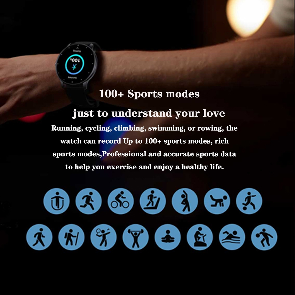Smartwatch 1.28 Polegada Tela De Toque Completa Modo Esportivo Freqüência Cardíaca Movimento Pista Relógio Android IOS E