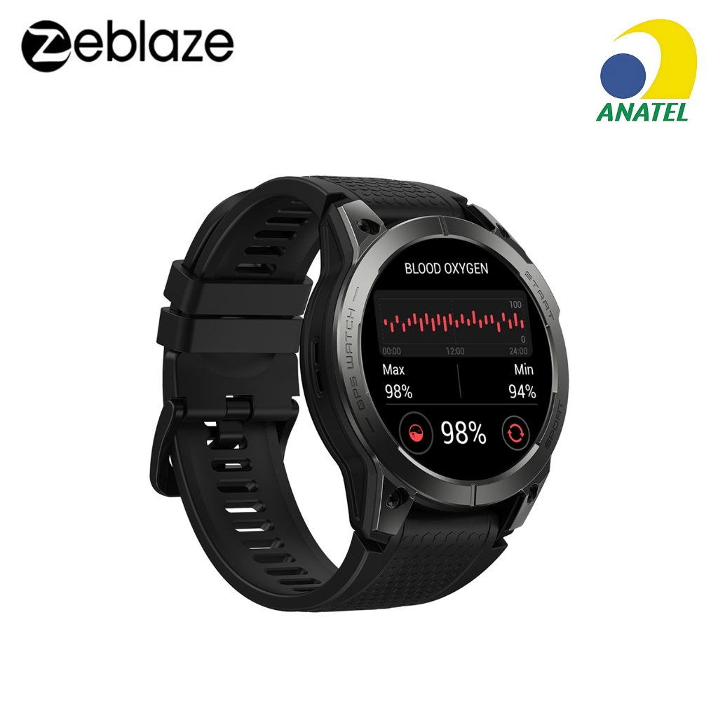 Zeblaze Stratos 3 PRO Smartwatch AMOLED 1.43" Corrida Relógio Inteligente GPS 18 dias de espera