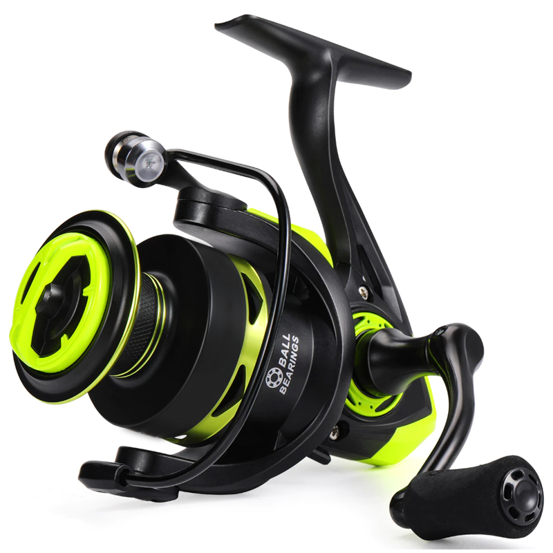 Carretel De Pesca 90Kg 5.2 : 1 Giratório 1000-7000 Com Cabo EVA Escuro fruta verde