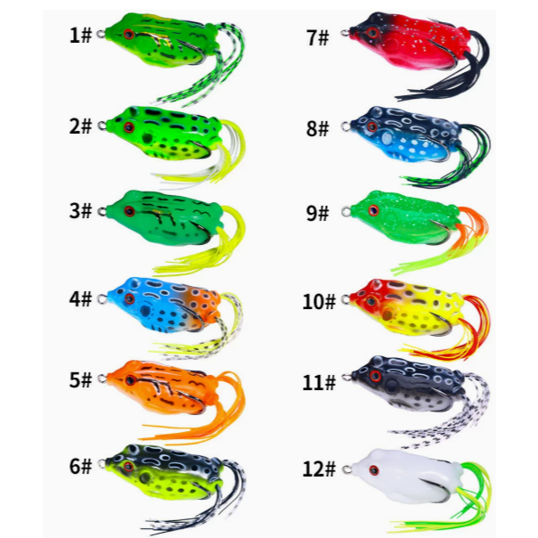 Kit 12 Iscas Artificial Sapo Frog Anti Enrosco ca De Pesca De Sapo Biônico Especiais Para Baixo E Água Doce