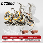 【Compre 1 e ganhe 1 grátis】Carretilha de pesca 5.2:1 Fishing Wheel Spinning Reels MaxDrag 15 Kg