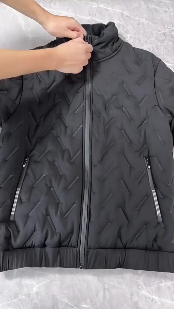 Novo Casaco De Inverno Masculino Velo Espesso Quente Cor Sólida Colarinho De Pé De Tamanho Grande