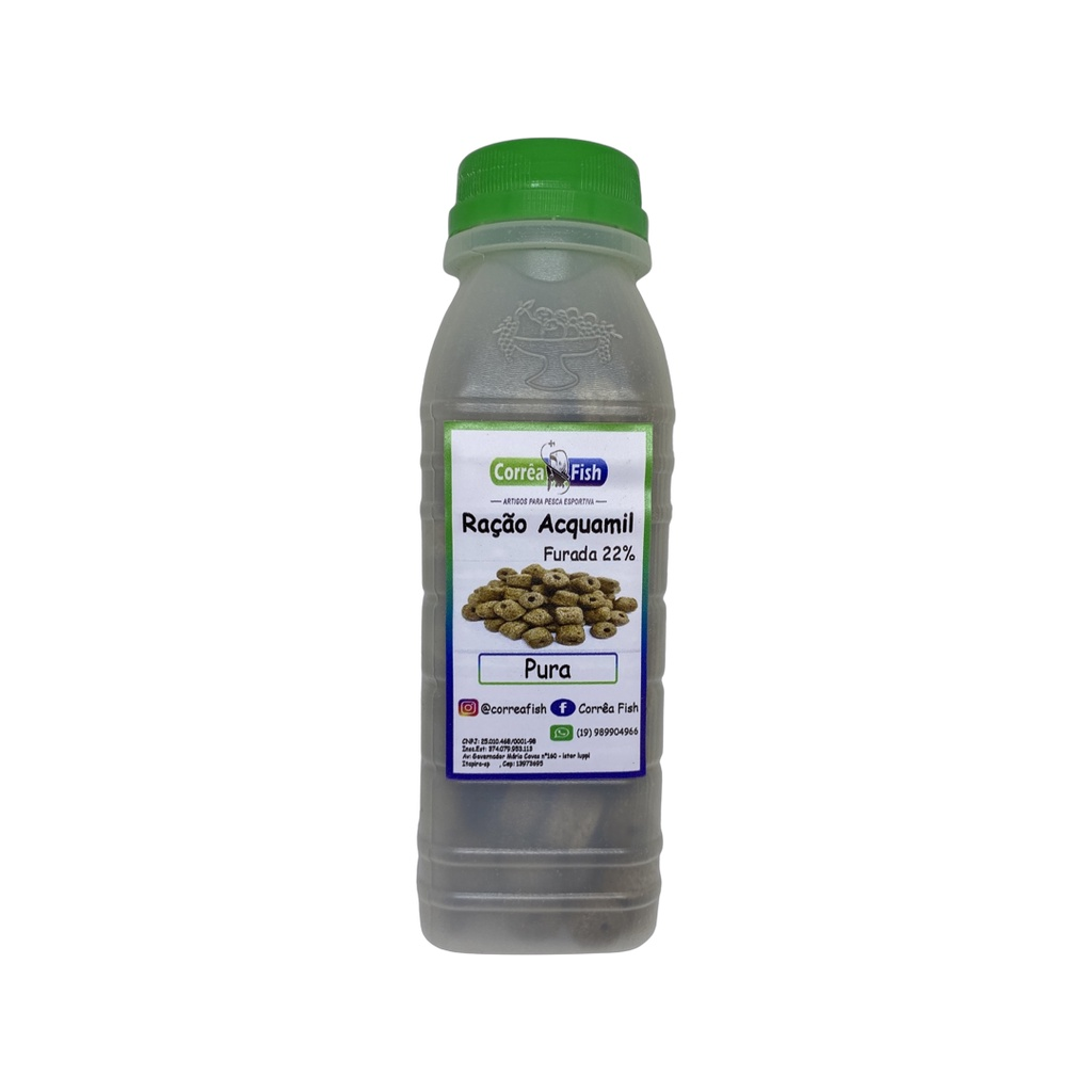 5 Ração Furadinha Acquamil Isca Para Pesca Com Essências 125g