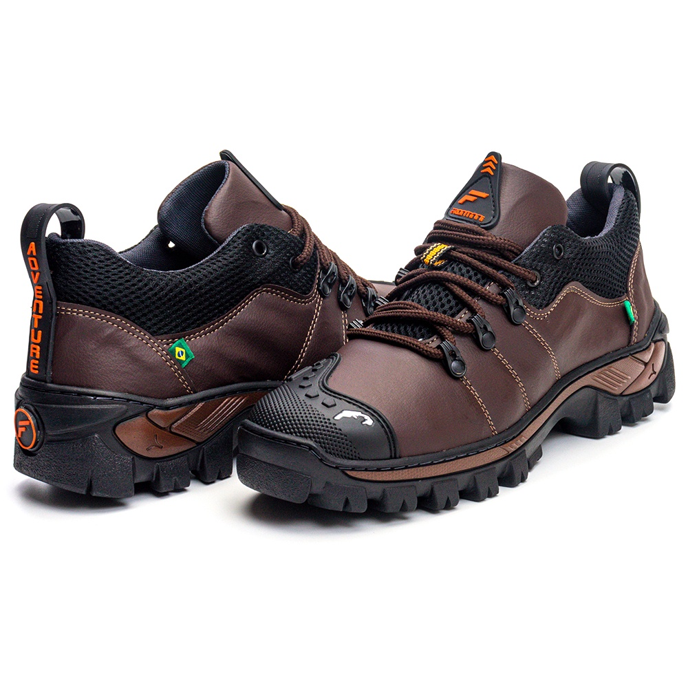 Coturno Masculino Trabalho Segurança Bico Emborrachado Bota Adventure