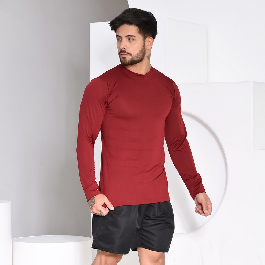 Camisa Camiseta Proteção Uv 50+ Solar Unissex Segunda Pele Frio e Calor Térmica Com Compressao