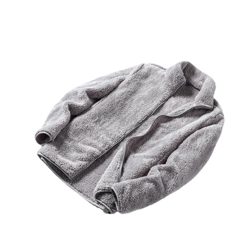 Joyjoy Jaqueta feminina elegante de lã sólida de inverno, casaco de veludo ,blusa de frio feminina com ziper