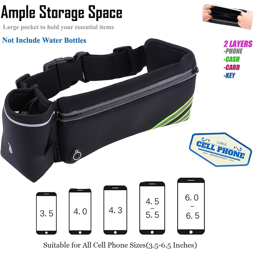 Bolsa de corrida à prova d'água com suporte para garrafa de água