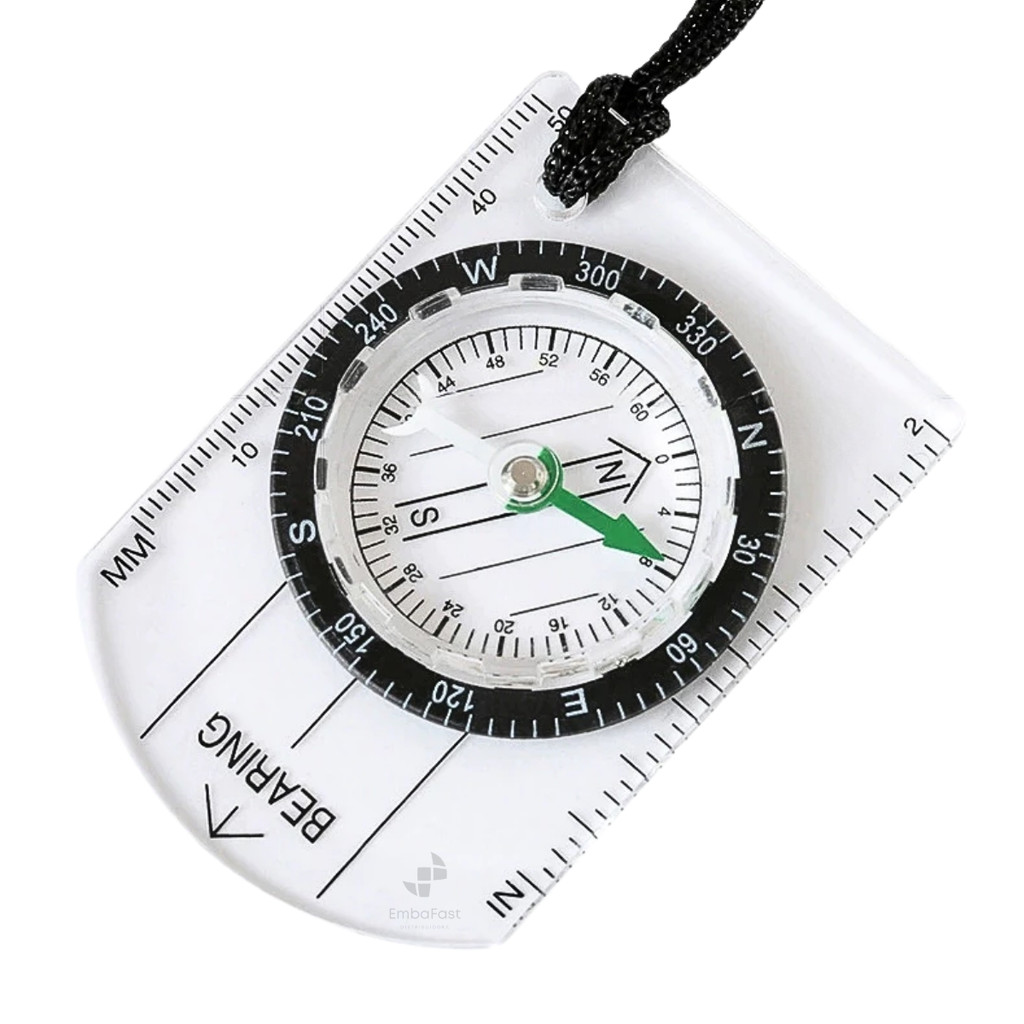 Bússola Cordão Camping Sobrevivência Régua Trilha Mapa Graus Tática Acampamento Bolso Caça Pesca