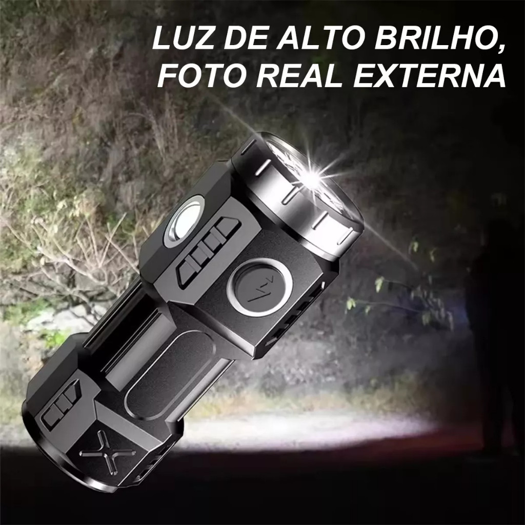 Lanterna Tática Poderosa De Alta Potência Recarregável Por USB