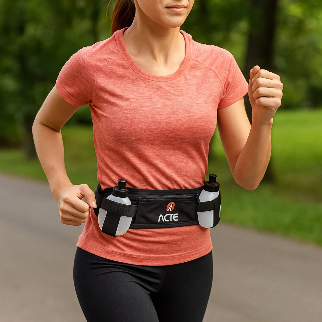 Cinto De Hidratação Corrida Pochete Com 2 Garrafas De Água Acte