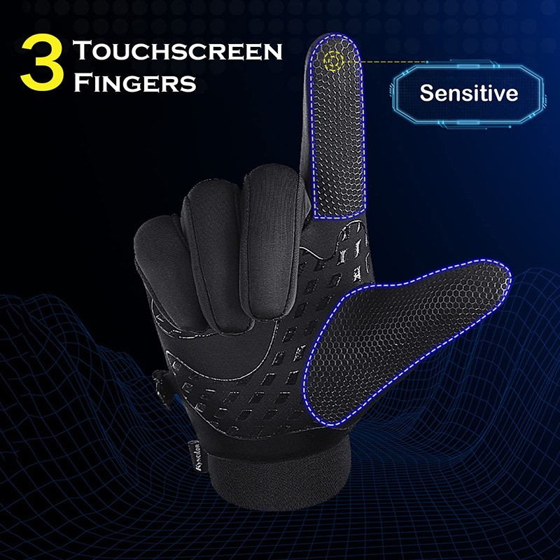 Luvas De Inverno Masculinas Impermeáveis Térmicas Com touch screen E Bolso Antiderrapante