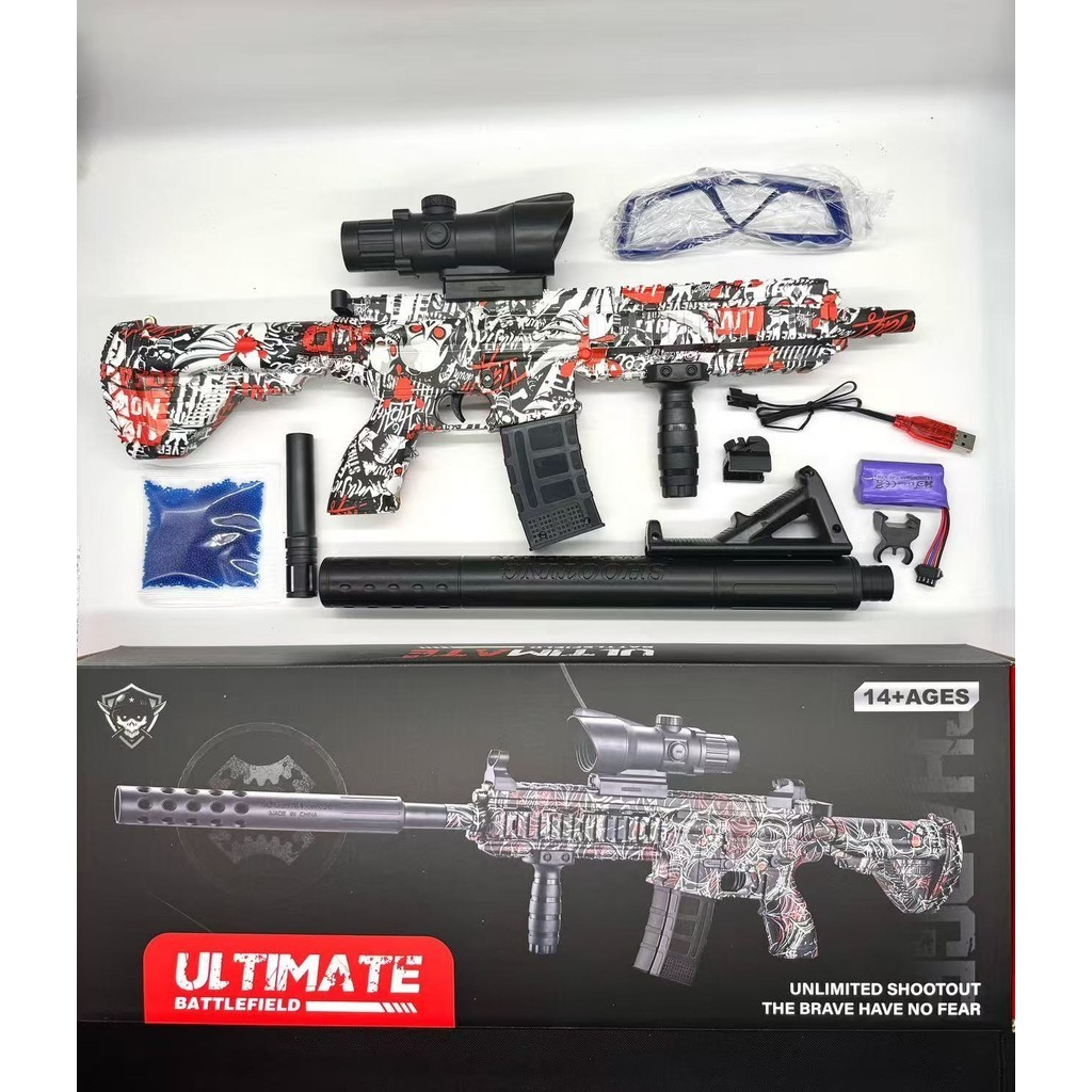 (Grande) M416 Arma Metralhadora blaster Lança Bolinhas De Gel Elétrica Pistola de gel blaster