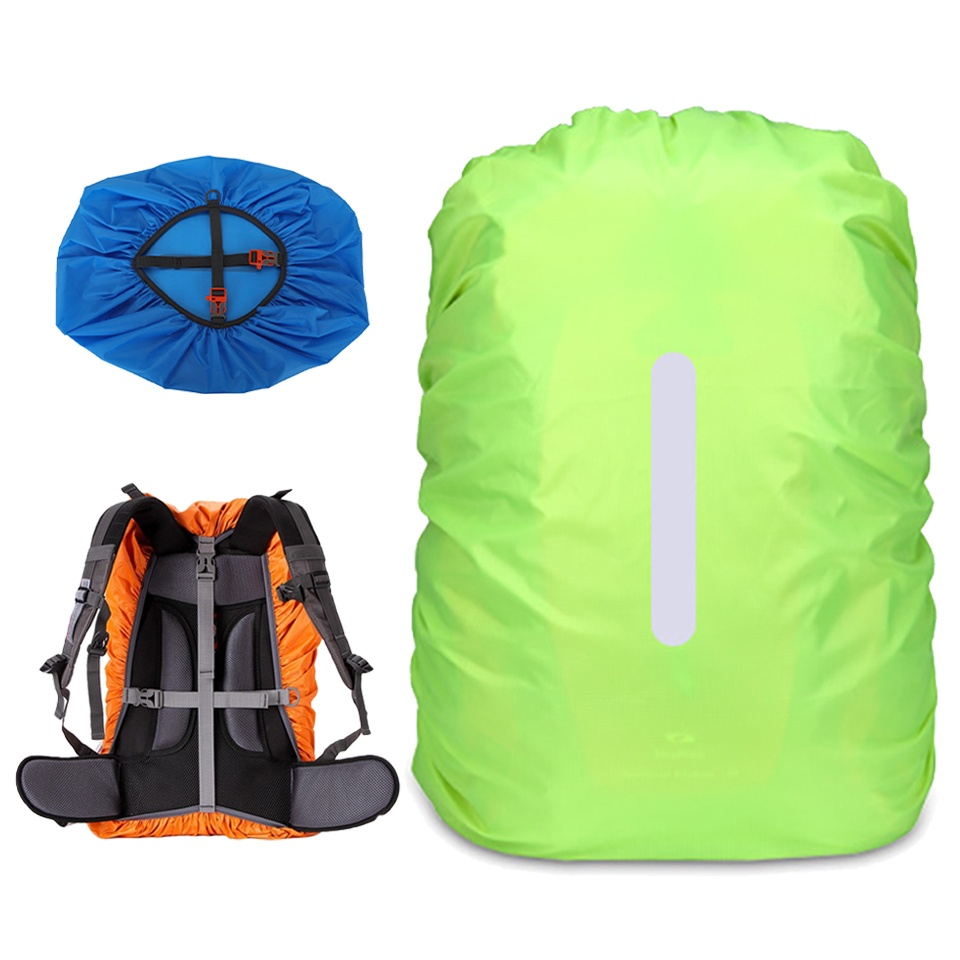 20L 35L 45L 60L 70L 80L 210t Double Plug Reflective Rain Cover Camping Xadrez Ciclismo Vertical Impermeável Rainycover