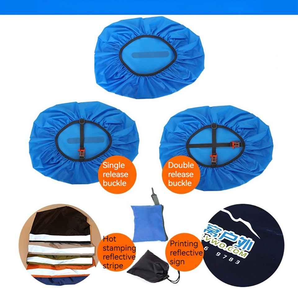 20L 35L 45L 60L 70L 80L 210t Double Plug Reflective Rain Cover Camping Xadrez Ciclismo Vertical Impermeável Rainycover