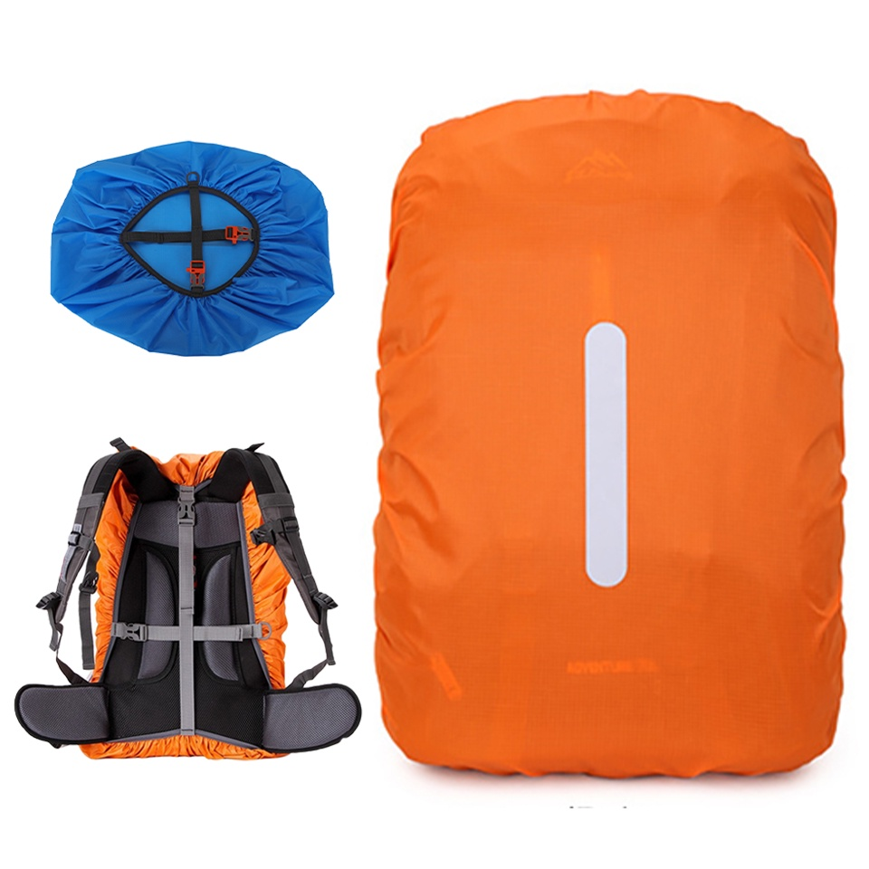 20L 35L 45L 60L 70L 80L 210t Double Plug Reflective Rain Cover Camping Xadrez Ciclismo Vertical Impermeável Rainycover