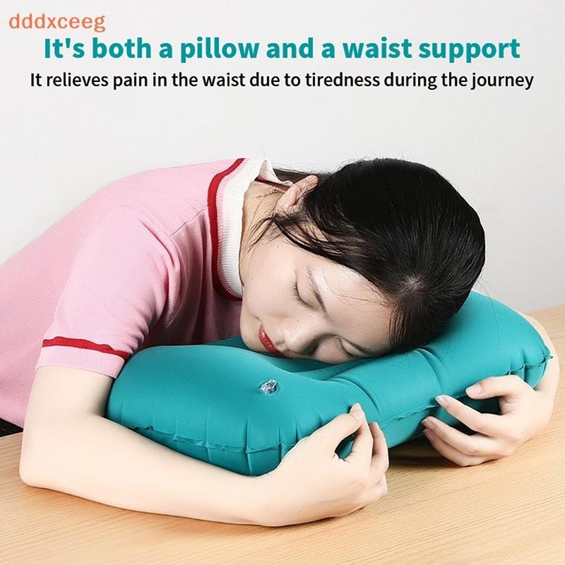 Travesseiro inflável portátil ultraleve adequado para viagens ao ar livre, acampamento, travesseiro de pescoço