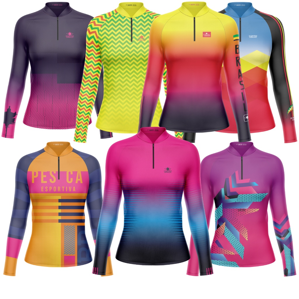 Camisa Pesca Blusa Pescaria Feminina Capitão Arraia Vários Modelos Proteção Uv50