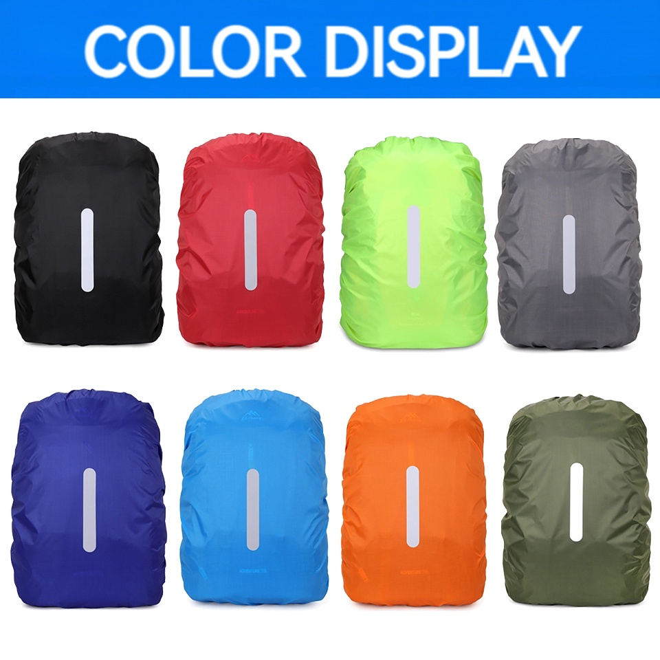 20L 35L 45L 60L 70L 80L 210t Double Plug Reflective Rain Cover Camping Xadrez Ciclismo Vertical Impermeável Rainycover