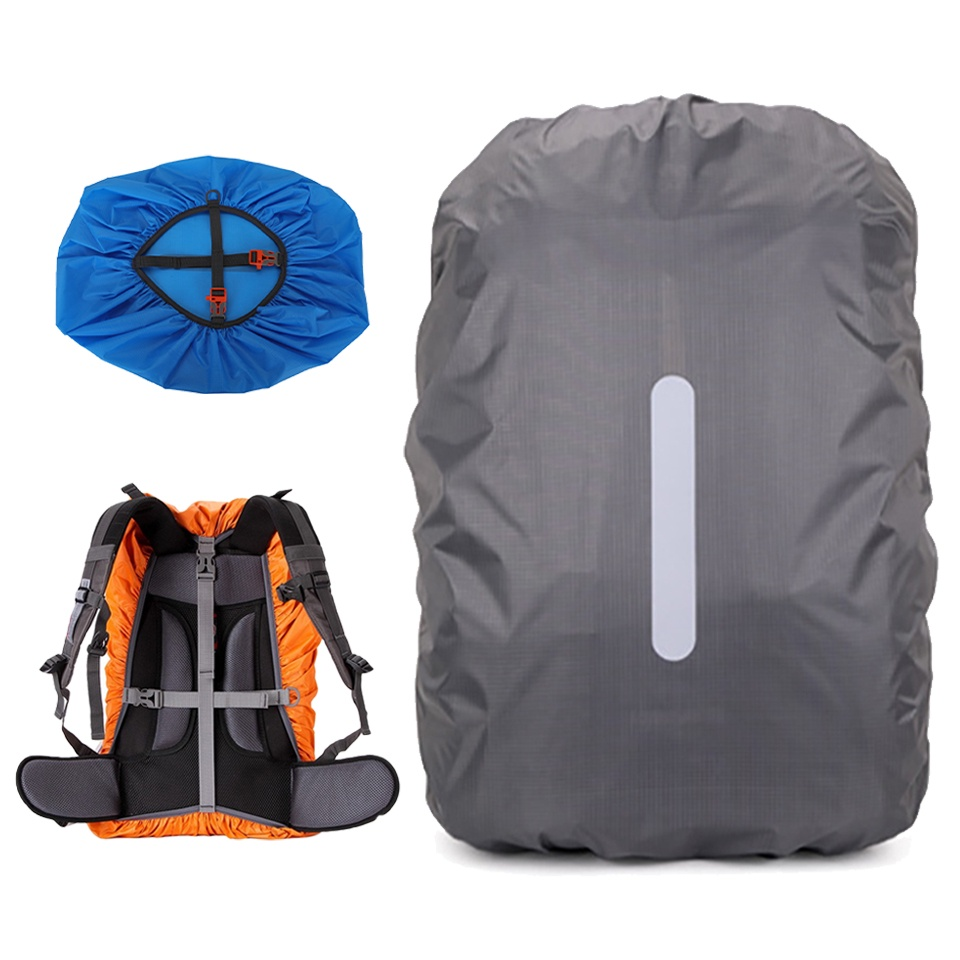 20L 35L 45L 60L 70L 80L 210t Double Plug Reflective Rain Cover Camping Xadrez Ciclismo Vertical Impermeável Rainycover