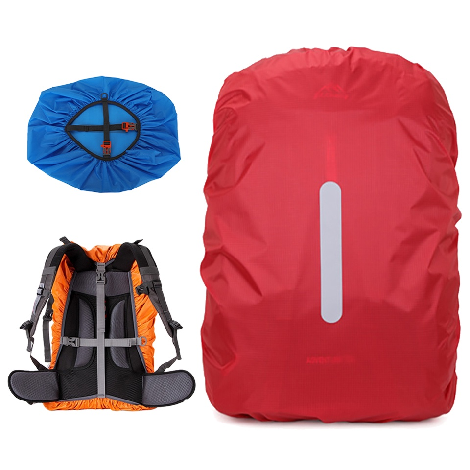 20L 35L 45L 60L 70L 80L 210t Double Plug Reflective Rain Cover Camping Xadrez Ciclismo Vertical Impermeável Rainycover