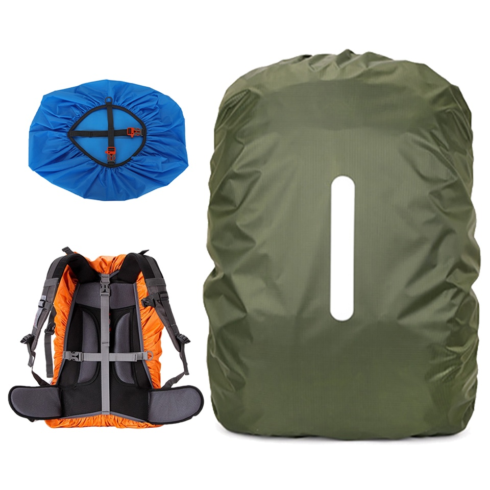 20L 35L 45L 60L 70L 80L 210t Double Plug Reflective Rain Cover Camping Xadrez Ciclismo Vertical Impermeável Rainycover