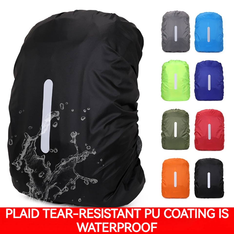 20L 35L 45L 60L 70L 80L 210t Double Plug Reflective Rain Cover Camping Xadrez Ciclismo Vertical Impermeável Rainycover