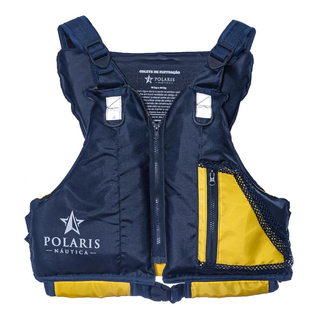 Colete De Flutuação Polaris Amarelo M 55-80KG Caiaque Pesca