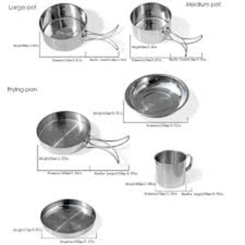 KIT PANELAS INOX CAMPING COZINHA ACAMPAMENTO OUTDOOR 8 PEÇAS COMPLETO VIAGEM PRAIA PESCA