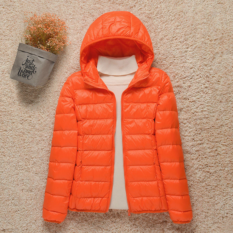 Pato Branco De Inverno Para Baixo Casaco Puffer Feminino À Prova De Vento Fino E Leve