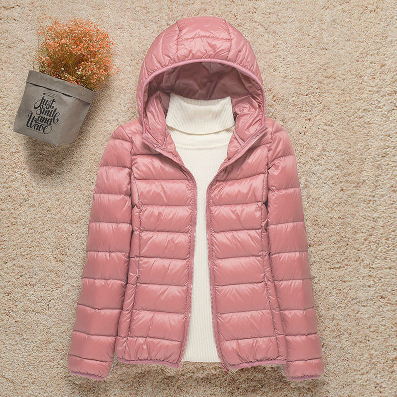 Pato Branco De Inverno Para Baixo Casaco Puffer Feminino À Prova De Vento Fino E Leve