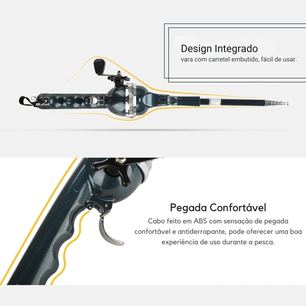 Varas de Pesca Leve Dobrável Portátil Carretel Fechado