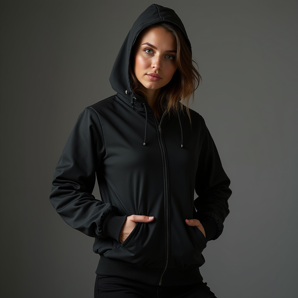 Jaqueta Agasalho corta vento feminino branco de frio forrado com punho touca capuz