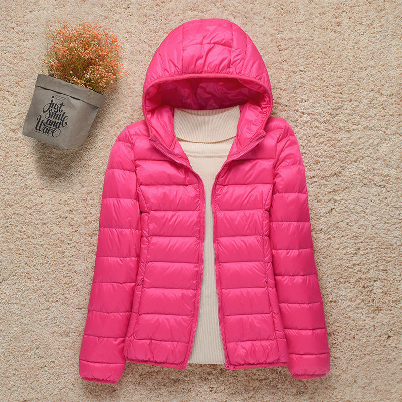Pato Branco De Inverno Para Baixo Casaco Puffer Feminino À Prova De Vento Fino E Leve