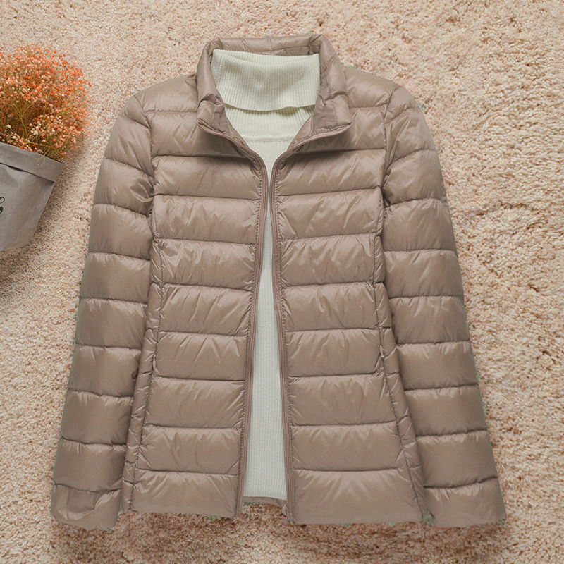 Pato Branco De Inverno Para Baixo Casaco Puffer Feminino À Prova De Vento Fino E Leve