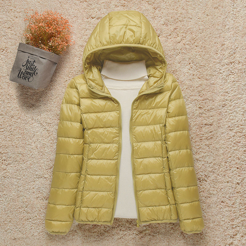 Pato Branco De Inverno Para Baixo Casaco Puffer Feminino À Prova De Vento Fino E Leve