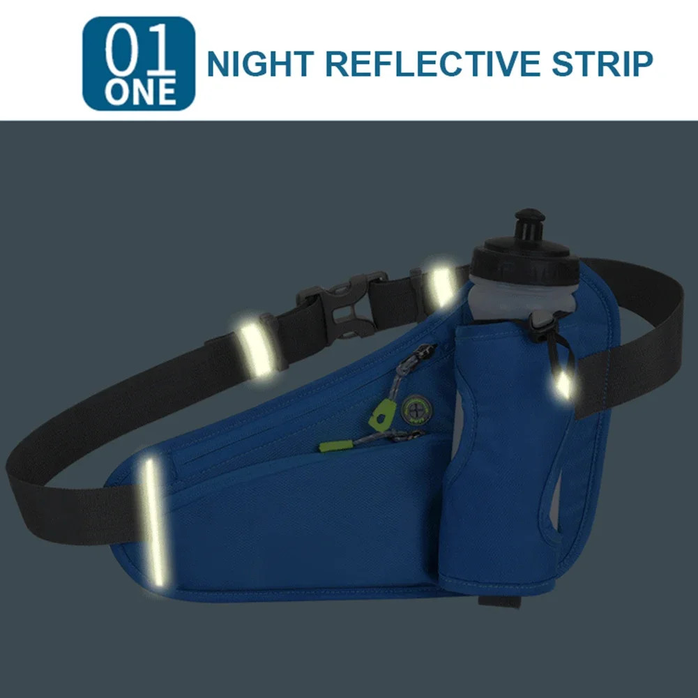 Pochete Esportiva - Cinto de corrida C/ suporte de garrafa de água, telefone, bolsa de cintura ajustável à prova d'água