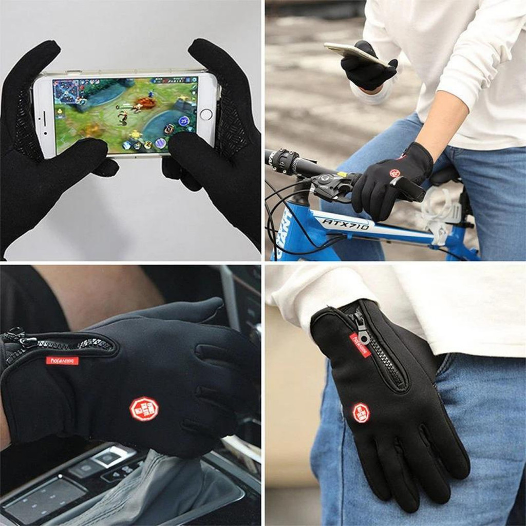 Luva Térmica resistente a água Unissex para Moto e Bike com Touch