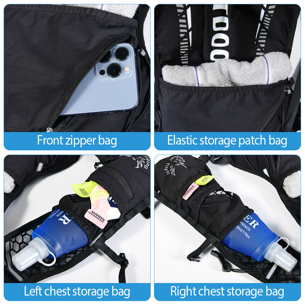 Newboler 5L Mochila De Hidratação Para Bicicleta Leve E Respirável Colete De Corrida À Prova D'água Ciclismo Com