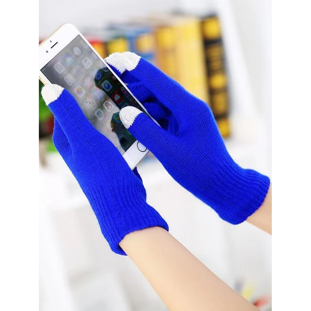 Luvas De Malha Suave Inverno Quente touch Screen Luvas De Dedos Completos Para Mulheres Meninas