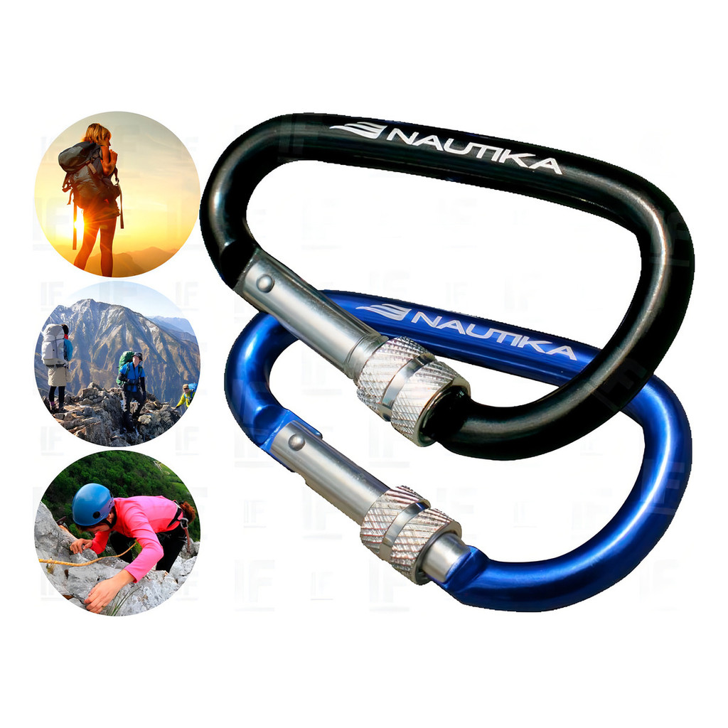 Kit 2 Mosquetão Chaveiro Alumínio P/ Acessórios Montanhismo 6mm