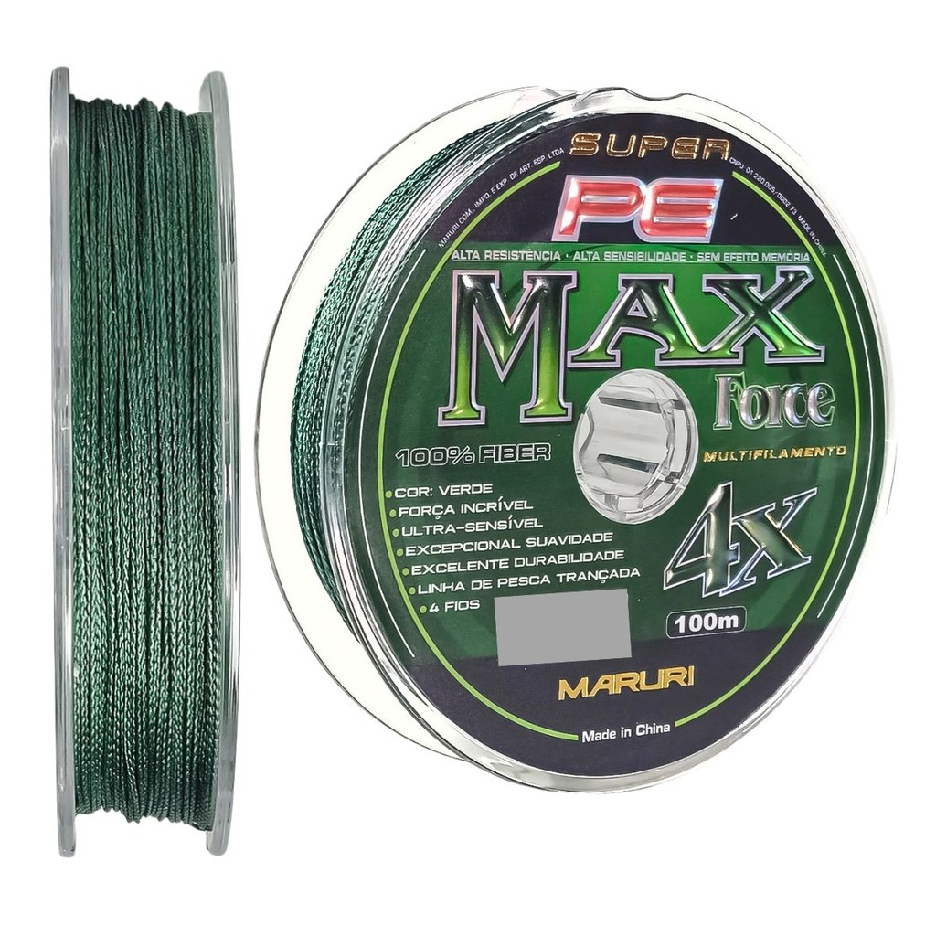 Linha de Pesca Multifilamento Max Force 4X Maruri 100 Metros
